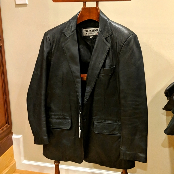 Domini Pellet Genuine Leather Men's black jacket. Size S - Picture 1 of 4